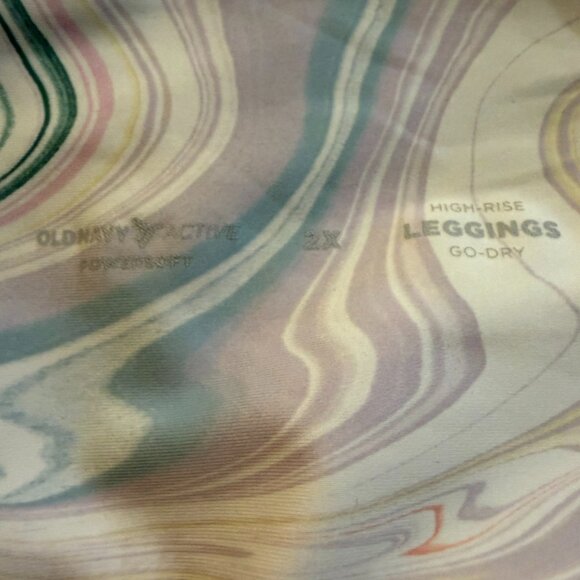 Old Navy Active PowerSoft High-Rise Leggings – Marble Swirl Print – Size 2X - Picture 6 of 11